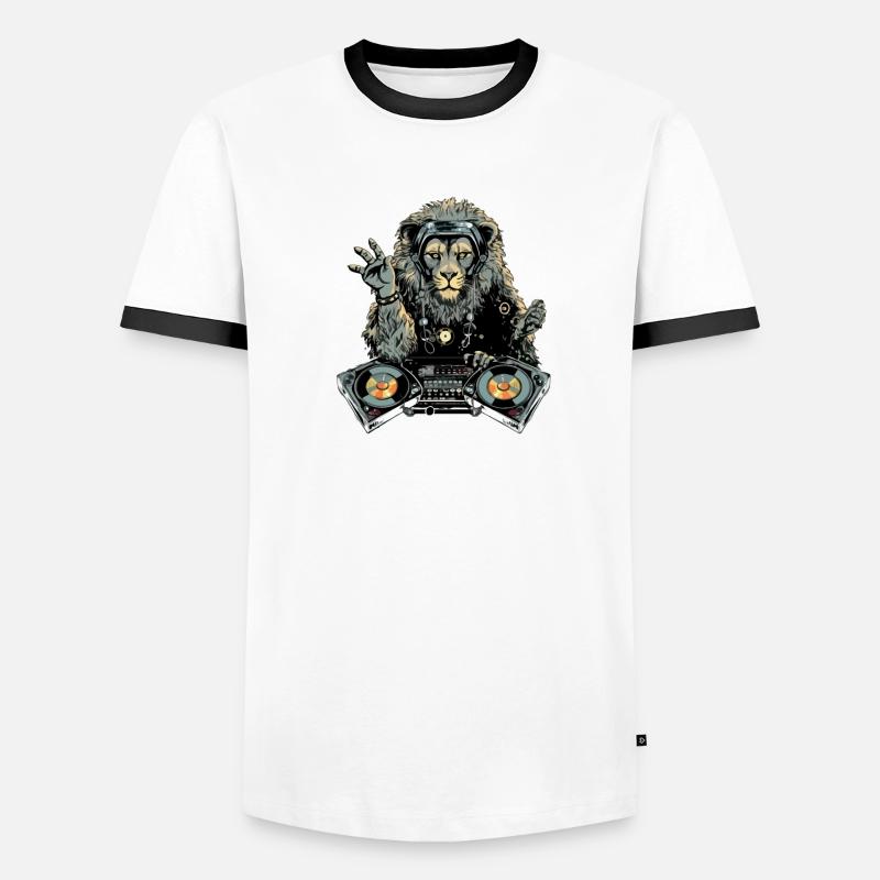 Dilo der Löwe Deejay Männer Kontrast-T-Shirt