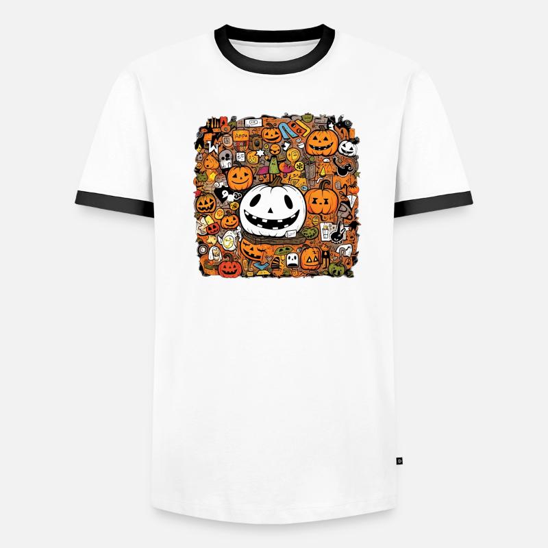 Multi pattern halloween pumpkin Men's Ringer Shirt
