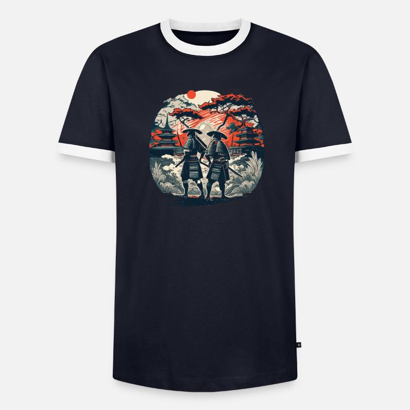 samurai Männer Kontrast-T-Shirt