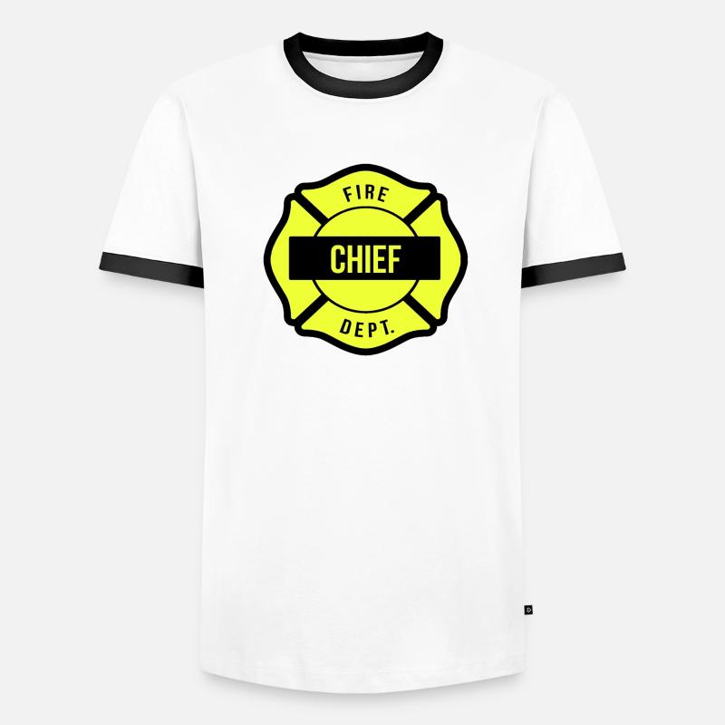 Échelle de commandant de la brigade de pompiers T-shirt contrasté Homme