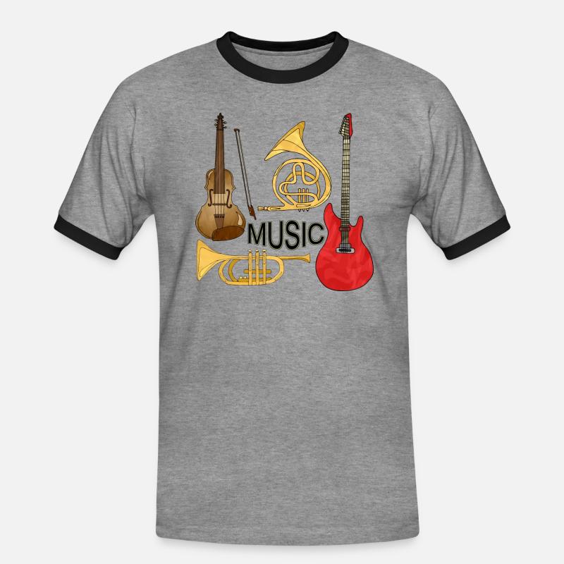Musical Instruments - Men's Ringer Shirt - heather grey/black