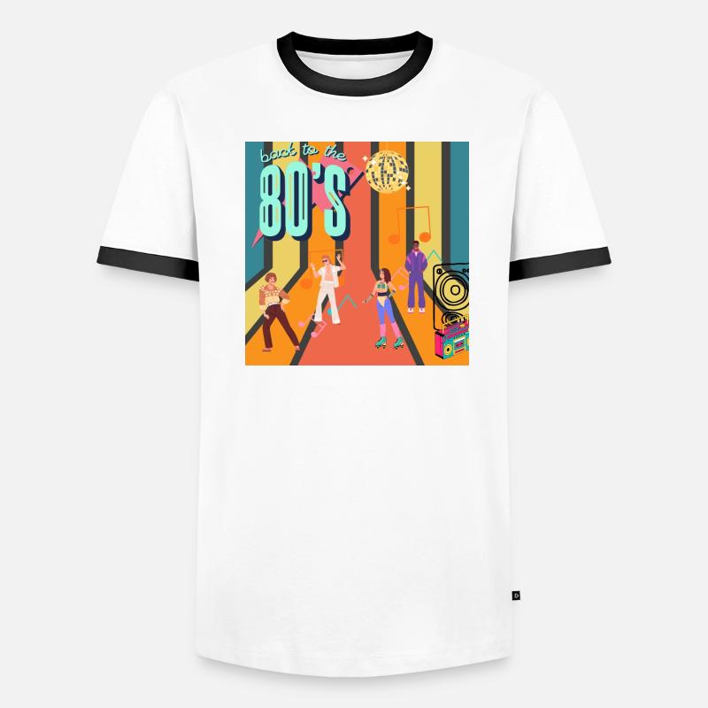 Rainure de rouleau rétro T-shirt contrasté Homme