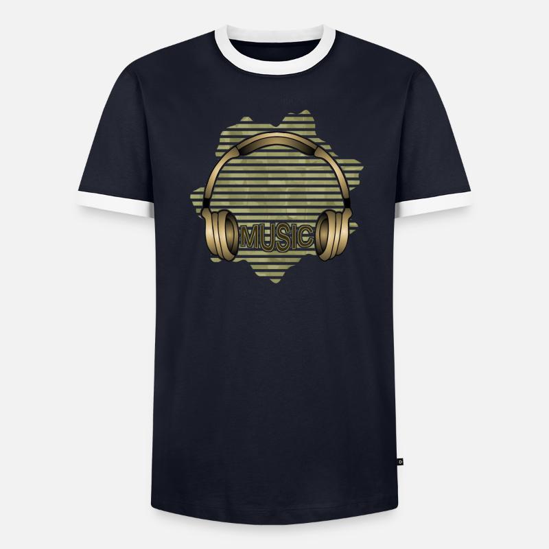 Kopfhörer Männer Kontrast-T-Shirt
