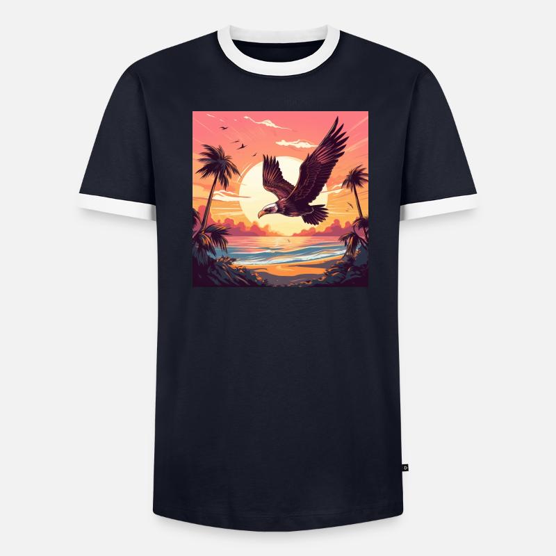 seahawk sunset Männer Kontrast-T-Shirt