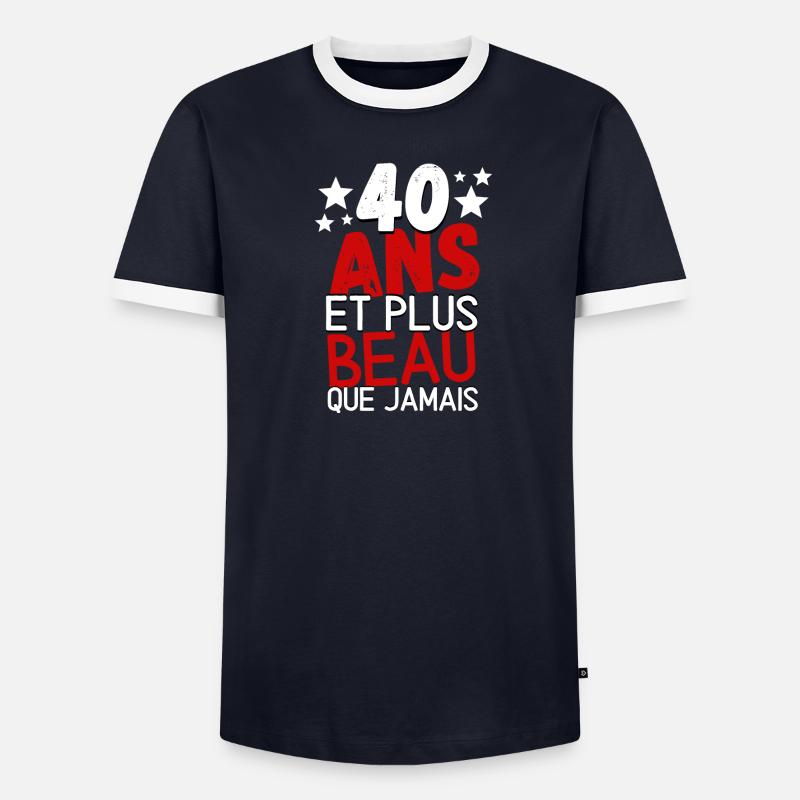 40 ans et plus beau que jamas T-shirt contrasté Homme