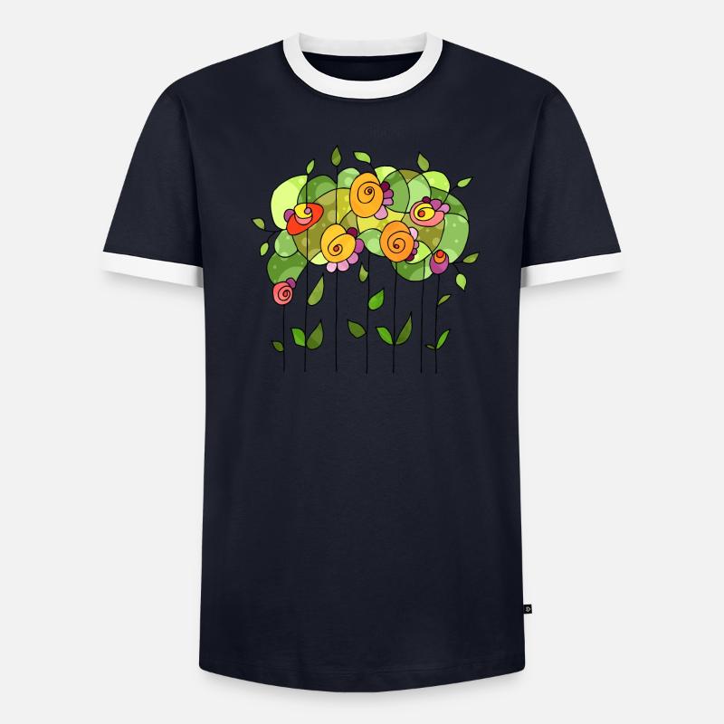 Fleur T-shirt contrasté Homme