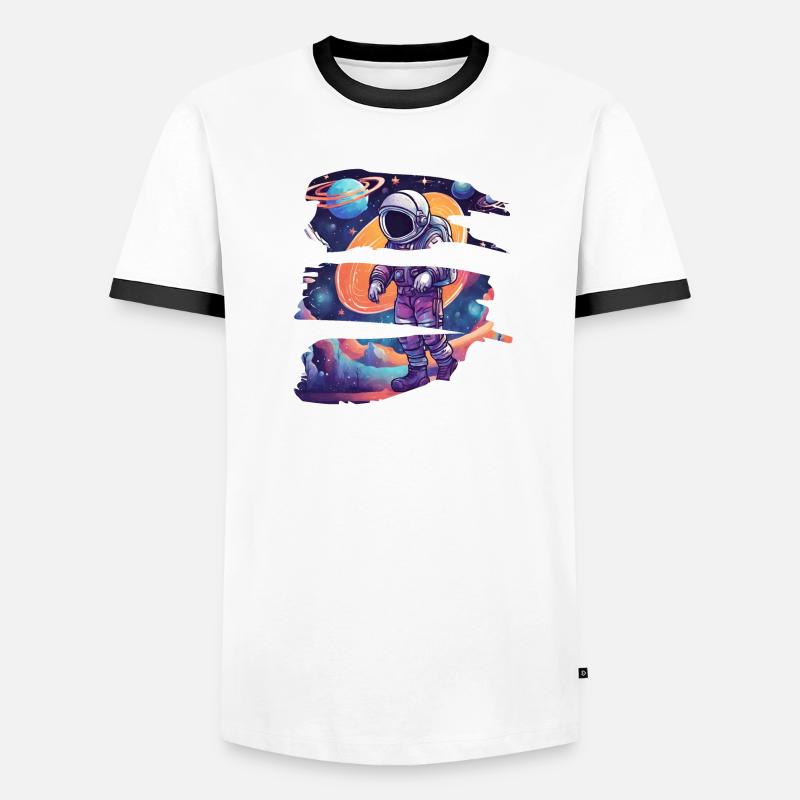 Astronaute Combinaison Spatiale Galaxy Walking T-shirt contrasté Homme