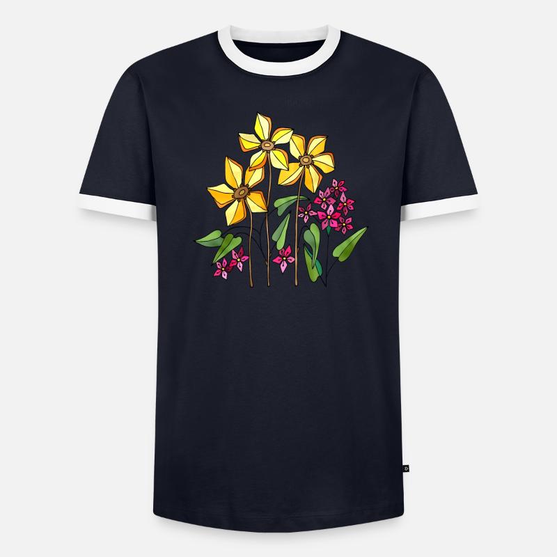 Fleur T-shirt contrasté Homme