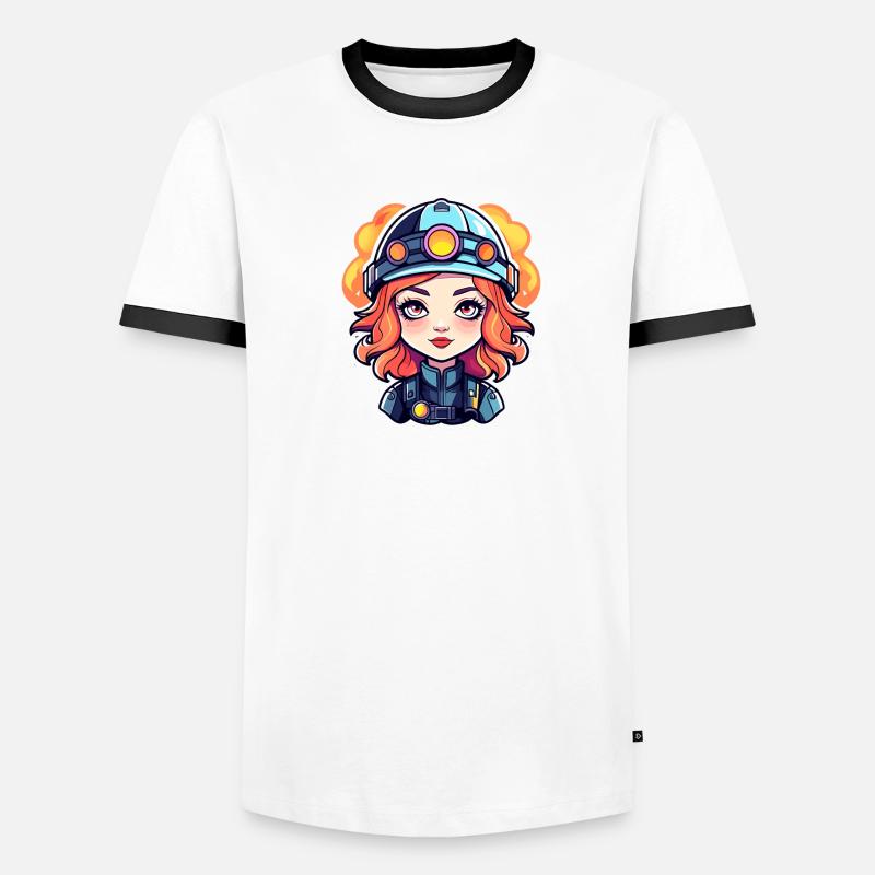 Dessin de pompier T-shirt contrasté Homme