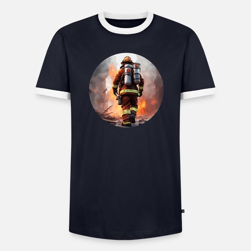 Firefighter / Fire / Fire / Extinguish / Hero Men's Ringer Shirt