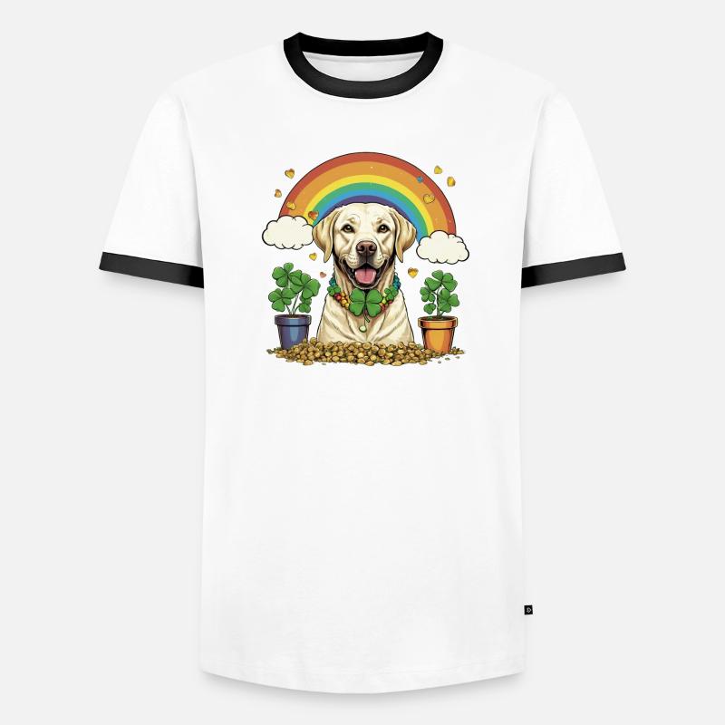 Clover St. Patrick's Day Labrador Männer Kontrast-T-Shirt