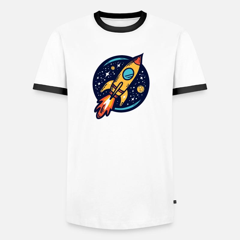 Fusée voyageant dans l’espace T-shirt contrasté Homme