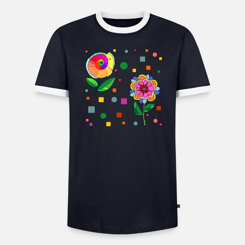 Fleur T-shirt contrasté Homme