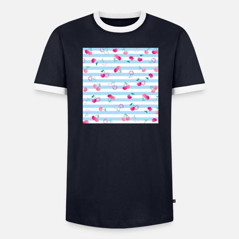 Kirsche Muster Cherry Pattern - Männer Kontrast-T-Shirt - undefined
