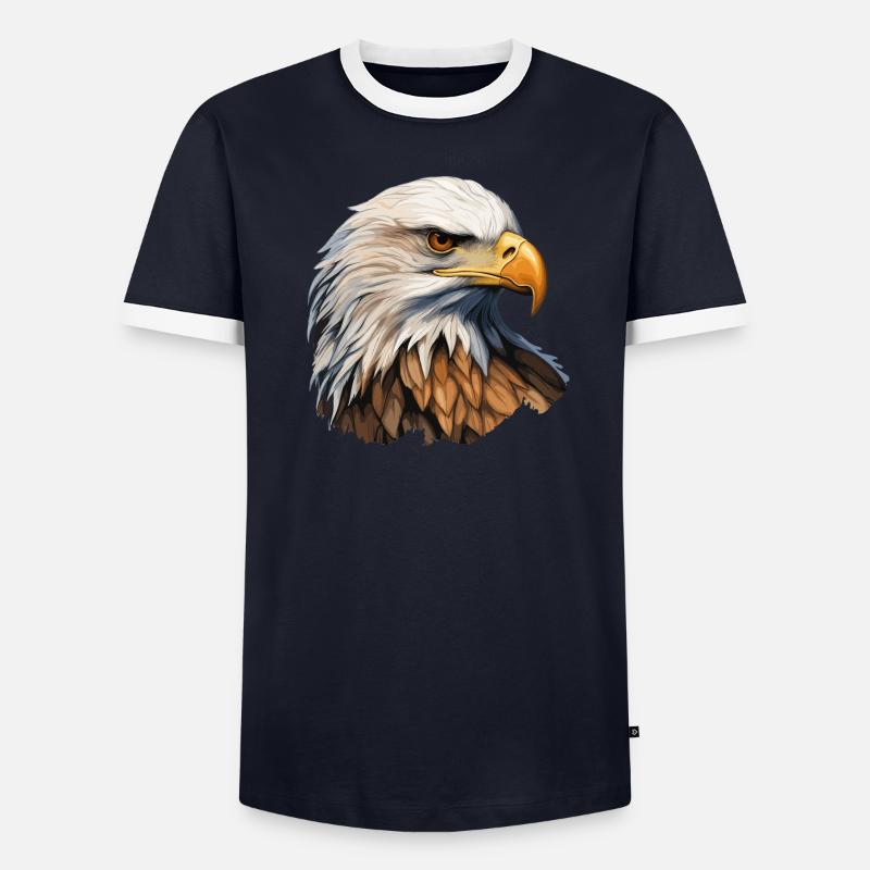 Tête de pygargue à queue blanche T-shirt contrasté Homme