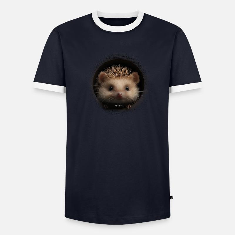 Hérisson mignon avec vison T-shirt contrasté Homme