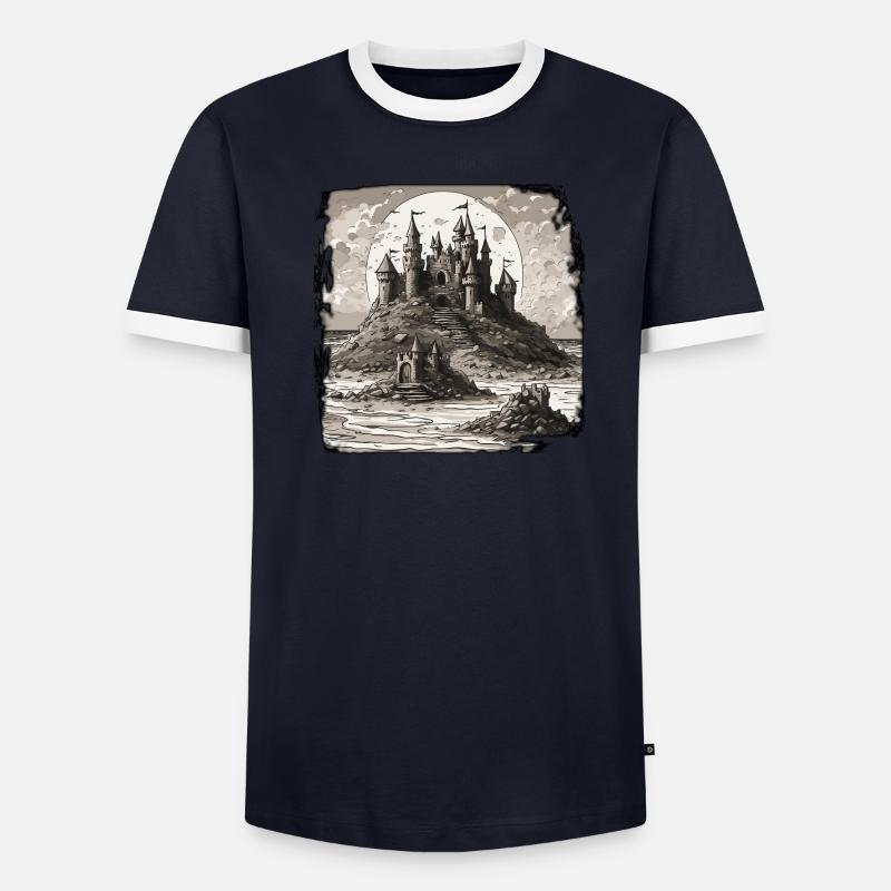 Château de sable / Construction / Jouer / Château / Vacances T-shirt contrasté Homme