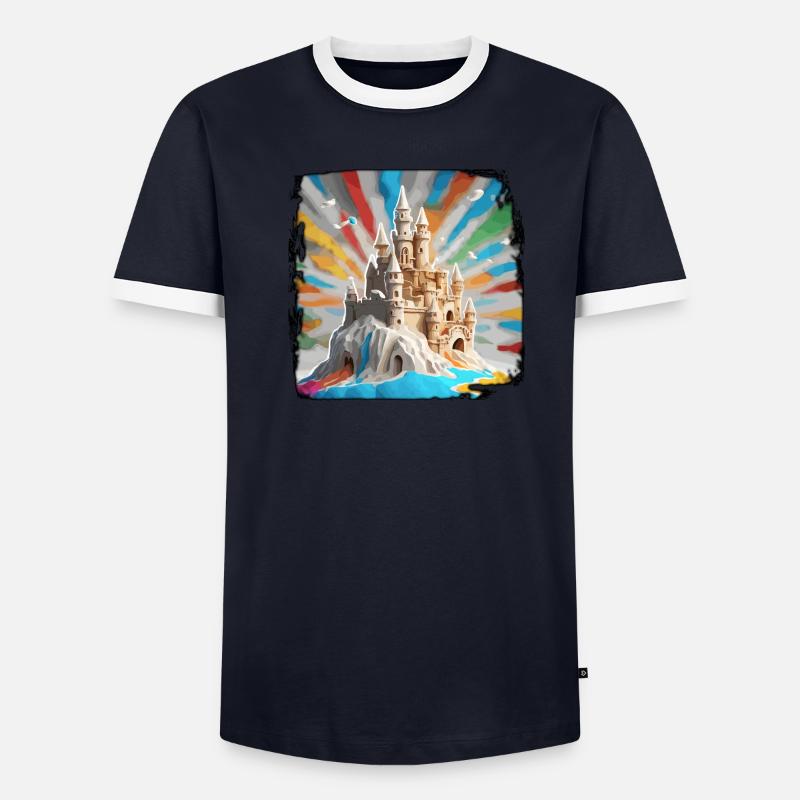 Château de sable / Construction / Jouer / Château / Vacances T-shirt contrasté Homme