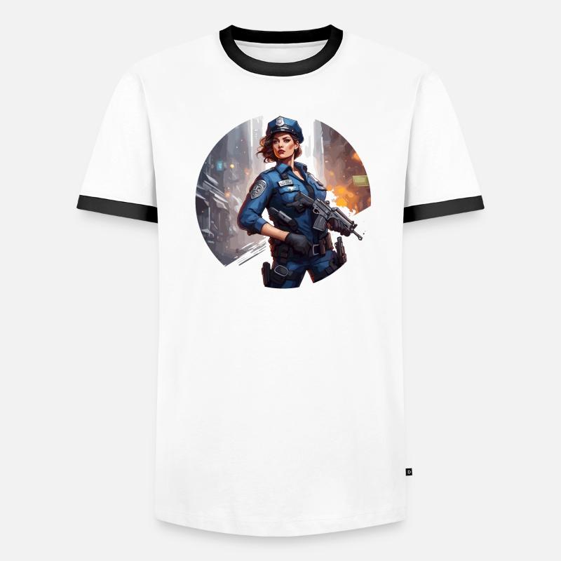 Polizei / Einsatz / Beruf / Job / Einsatzkräfte Männer Kontrast-T-Shirt