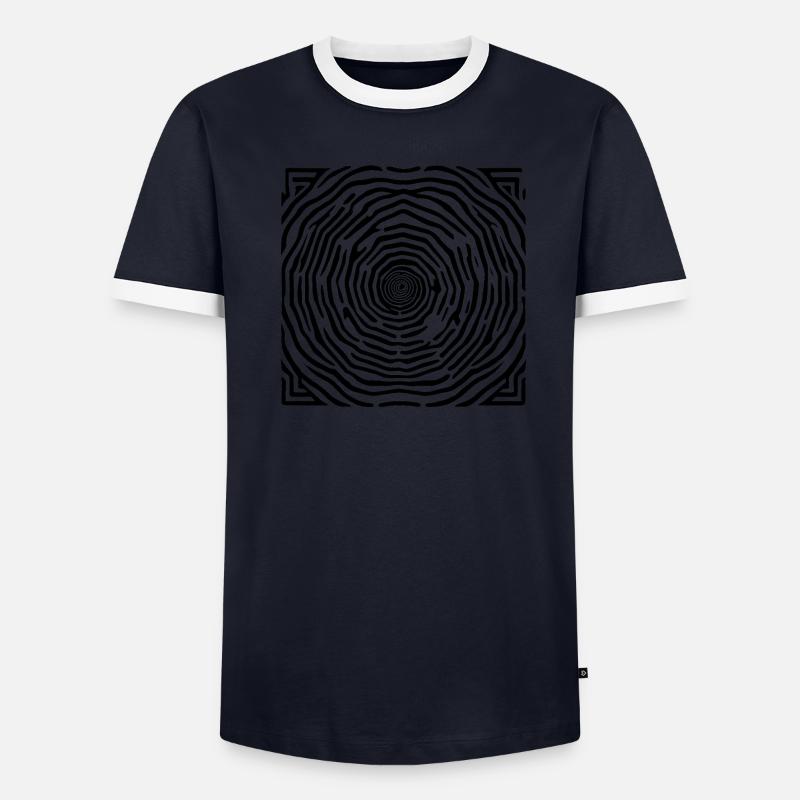 Psychedelic / Hippie / Goa / Labyrinth / Pattern Men's Ringer Shirt