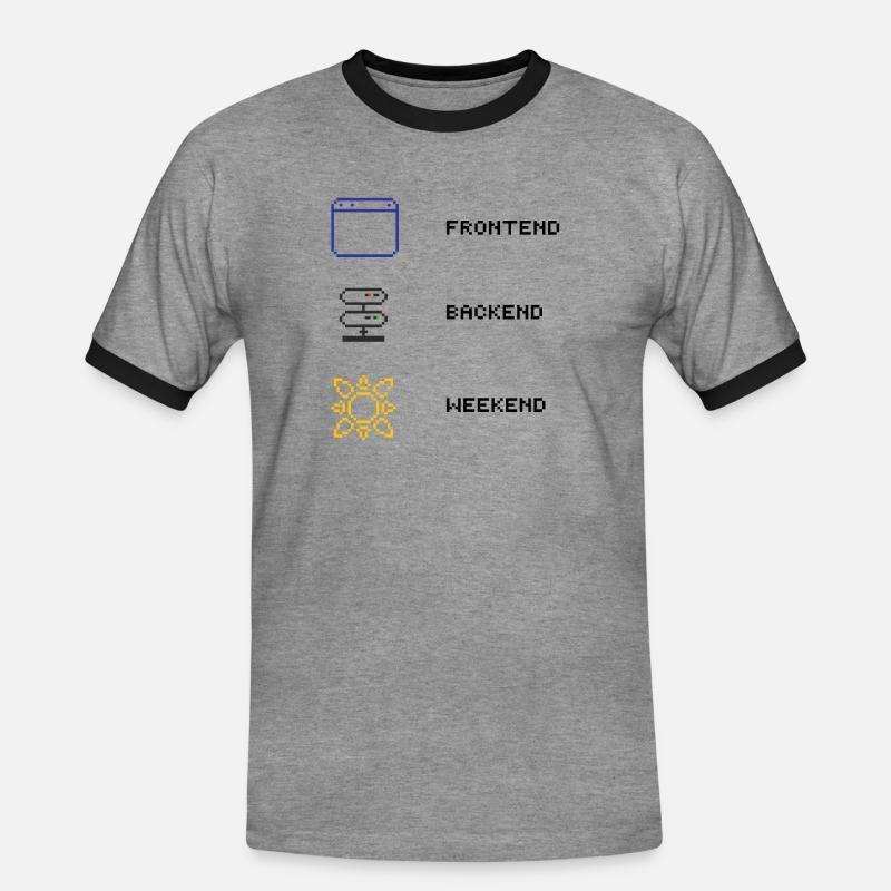 For every full-stack developer - Men's Ringer Shirt - heather grey/black