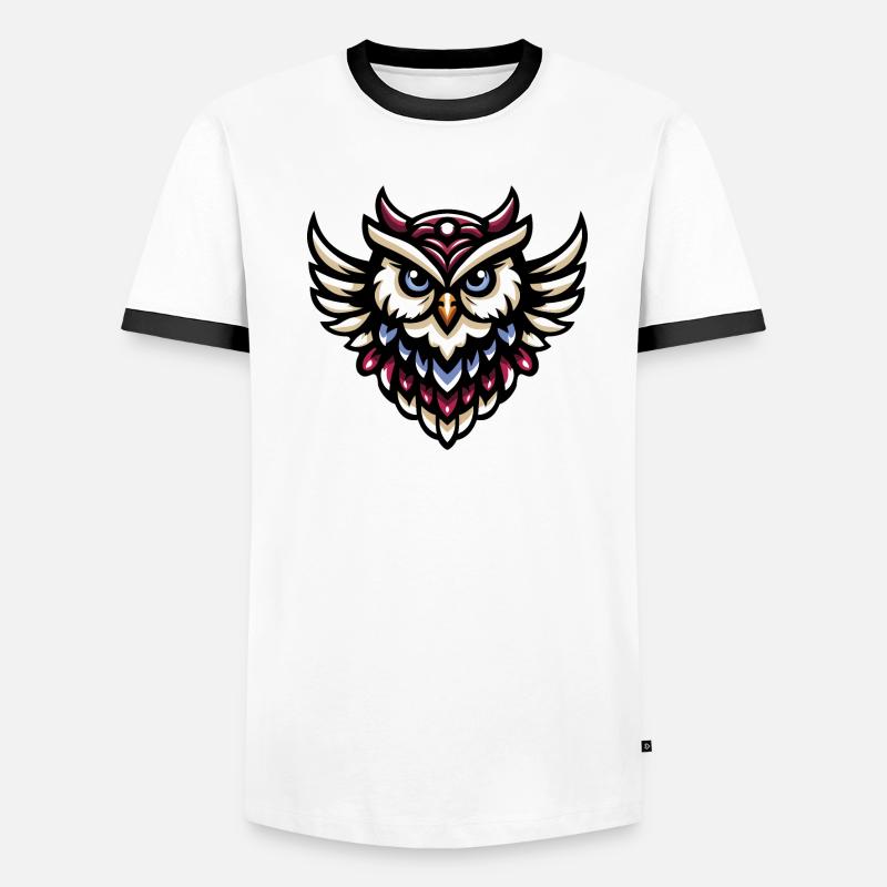 Coole fliegende Eule Männer Kontrast-T-Shirt
