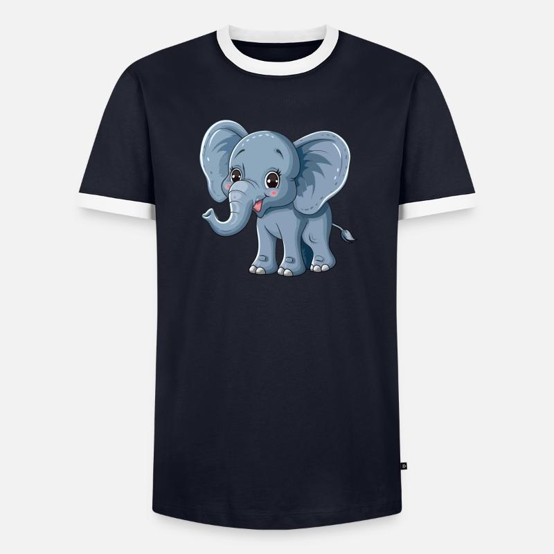 Éléphant mignon pour mur de chambre d’enfant T-shirt contrasté Homme