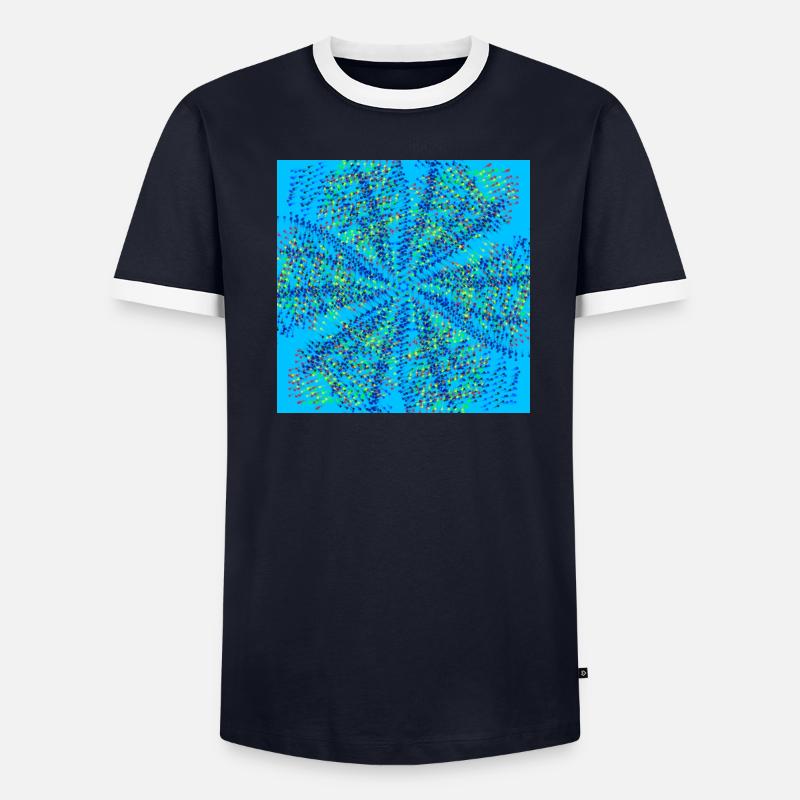 Hellblaues Windrad Männer Kontrast-T-Shirt