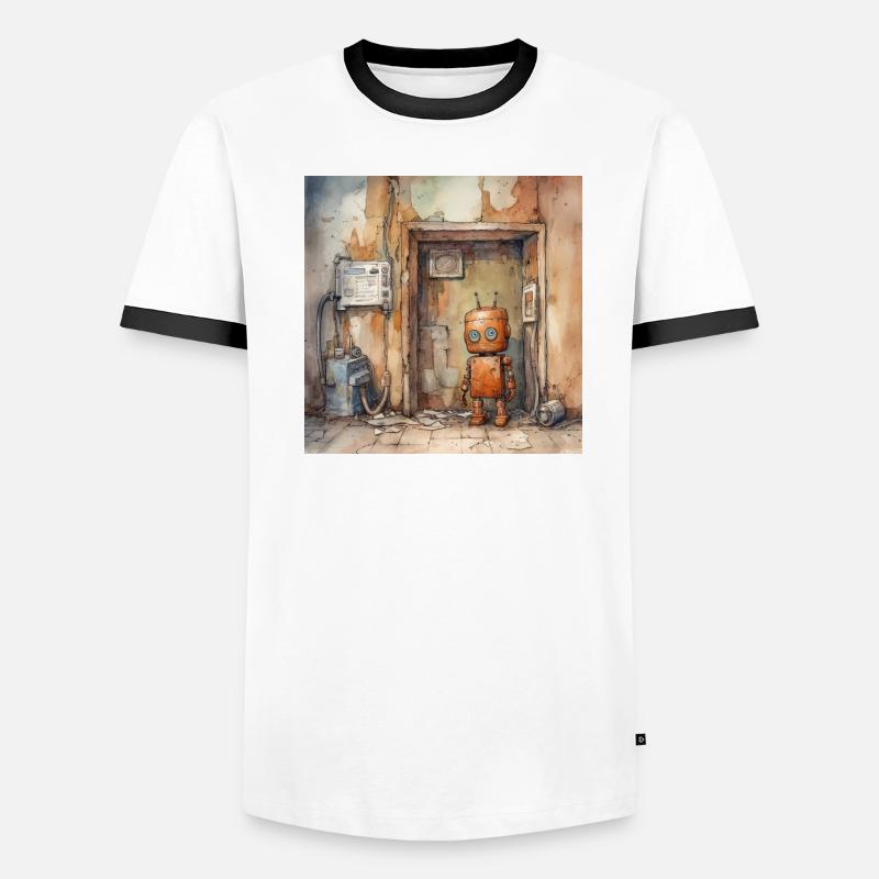 Old rusty abandoned robots Men's Ringer Shirt