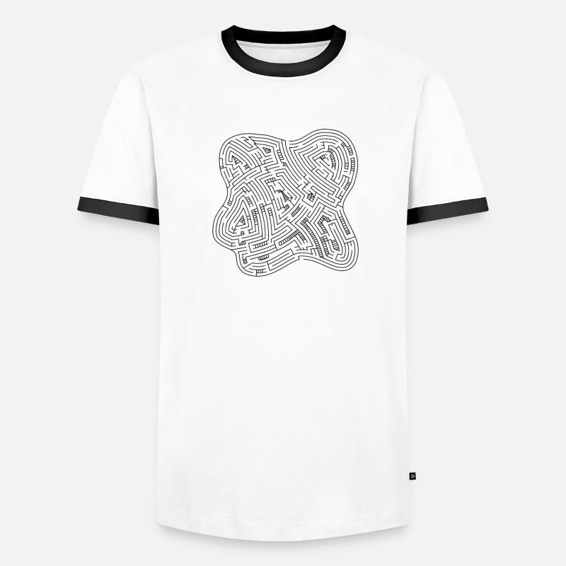 Labyrinthe 3 (version noire) T-shirt contrasté Homme