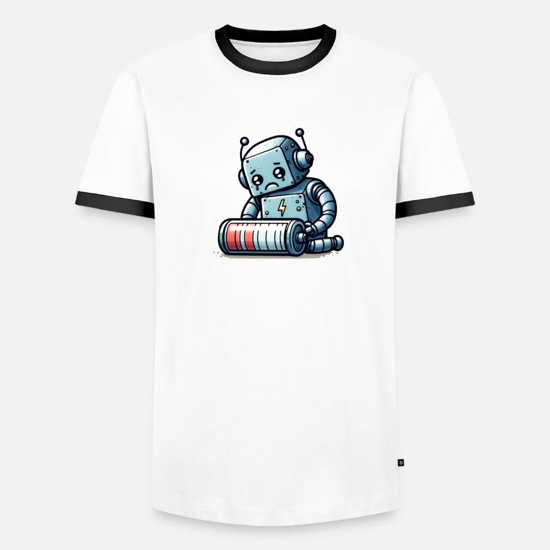 Robot Low Battery Robo-Problems Men's Ringer Shirt