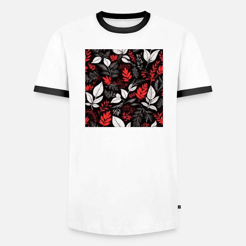 red foliage pattern Men's Ringer Shirt
