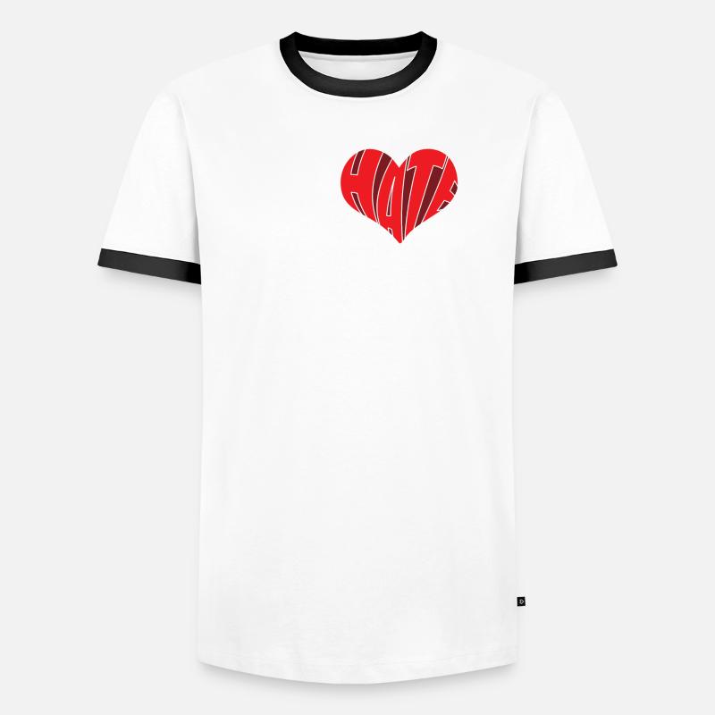 No Hate Dislike Stop Hate Anti Hate Men's Ringer Shirt