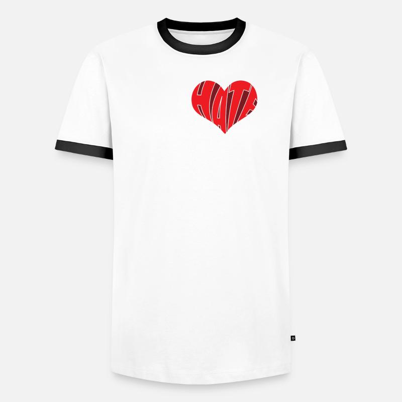 Hate You Stop Hate Anti Hate Männer Kontrast-T-Shirt