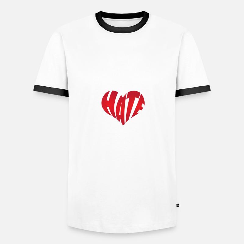 No Hate Dislike Stop Hate Anti Hate Men's Ringer Shirt