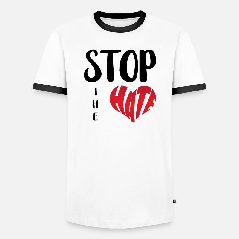 No Hate Dislike Stop Hate Anti Hate Men's Ringer Shirt