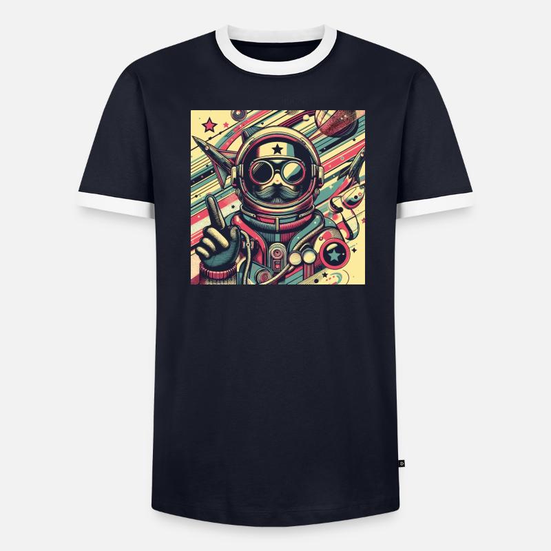 Voyageur de l’espace rétro T-shirt contrasté Homme
