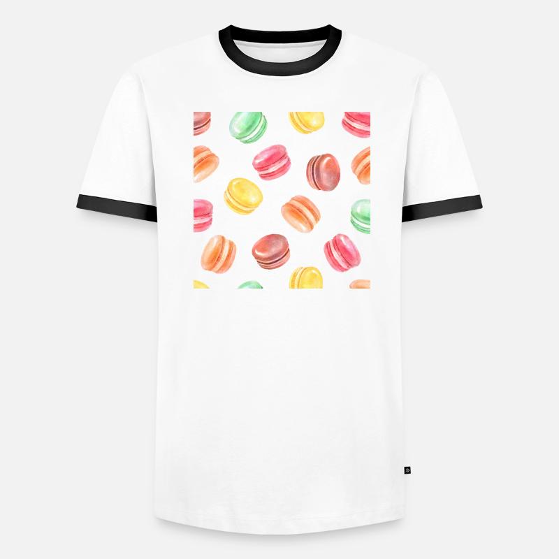 Colorful Macarons Pattern Men's Ringer Shirt