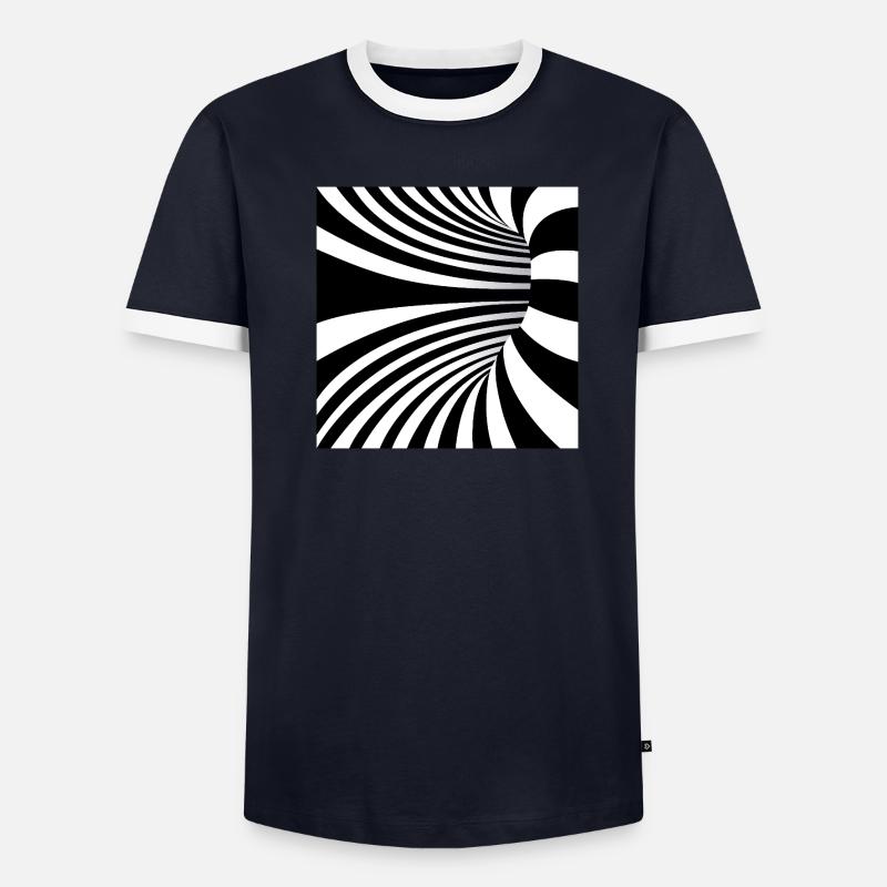 Hypnotic Black and White Art Men's Ringer Shirt
