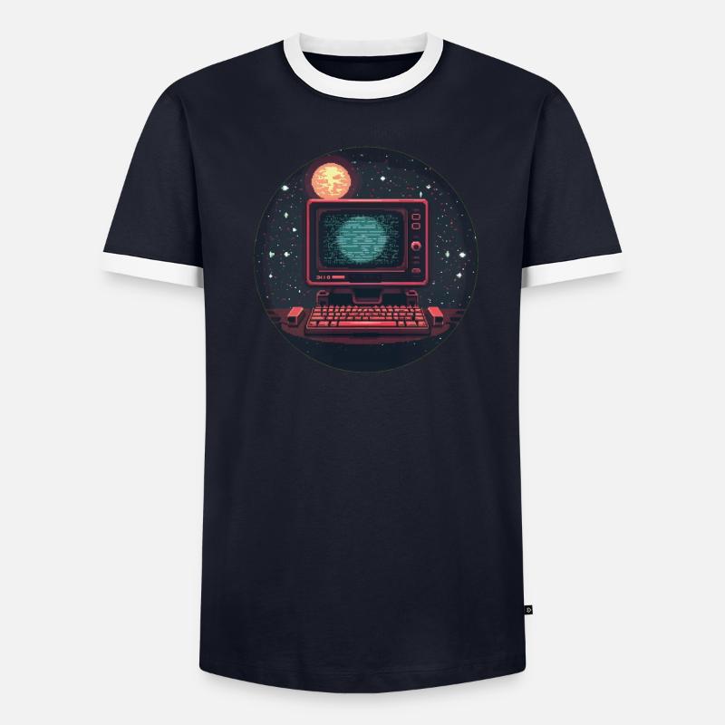 Galaxy Computer Männer Kontrast-T-Shirt