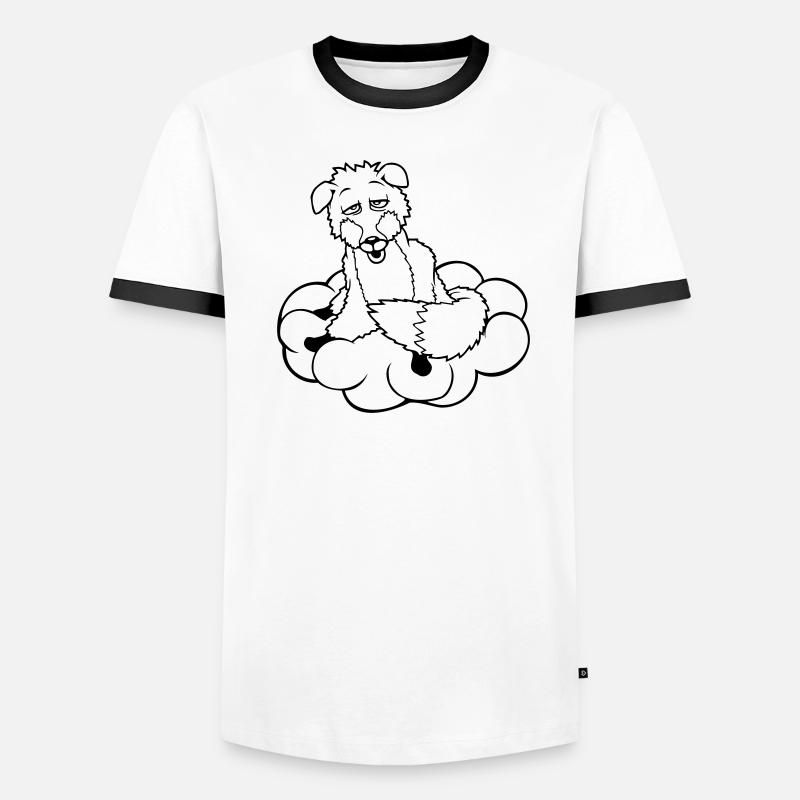 Fox On Cloud Tired Confused Dazed Crazy Men's Ringer Shirt