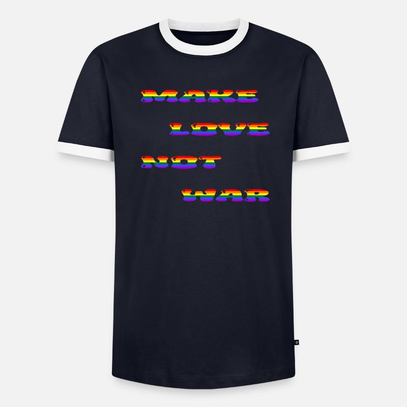 Make Love Not War – LGBTQ+ Pride Edition🌈 Männer Kontrast-T-Shirt