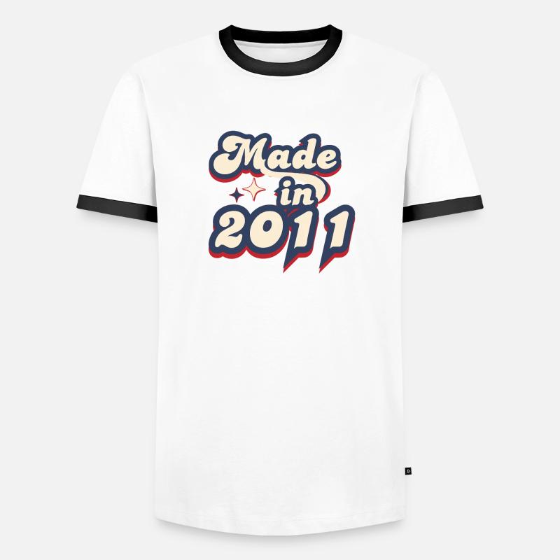 Made in 2011 retro T-shirt contrasté Homme