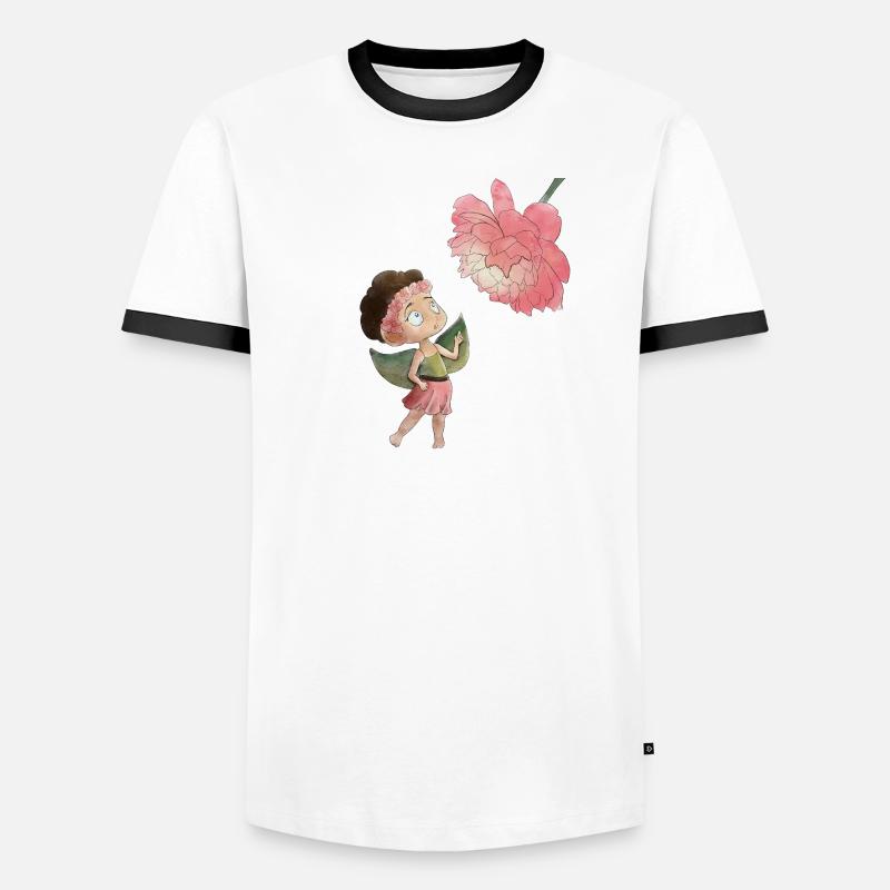 Zauberhafte Fee mit Pfingstrose Männer Kontrast-T-Shirt