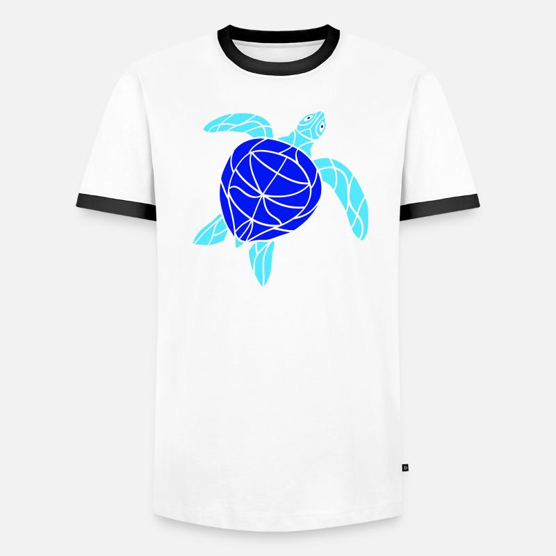 Water turtle lines strokes pattern nice cool Men's Ringer Shirt