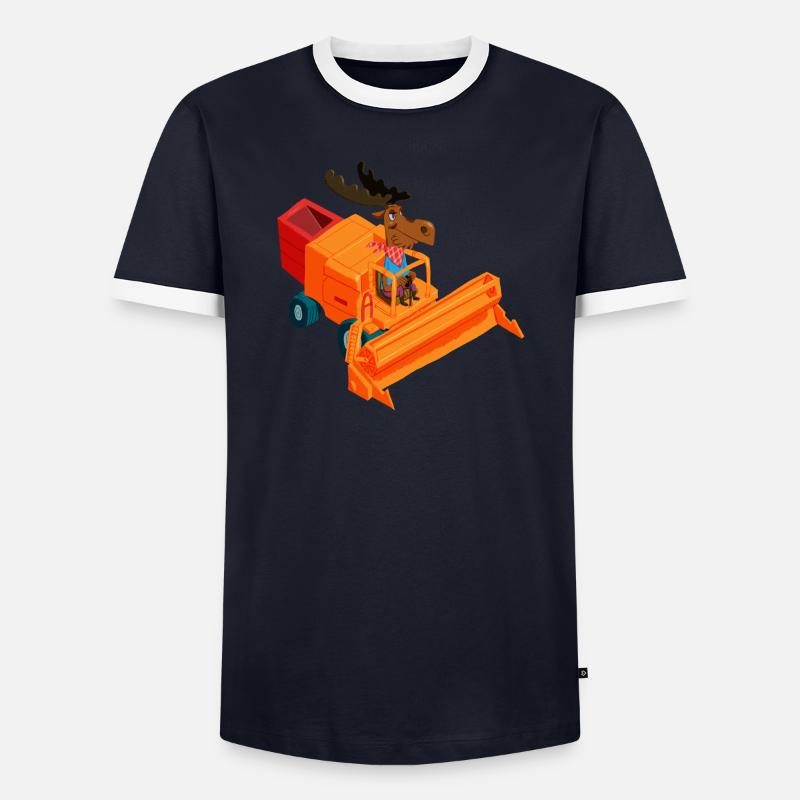 Elk à la moissonneuse-batteuse T-shirt contrasté Homme