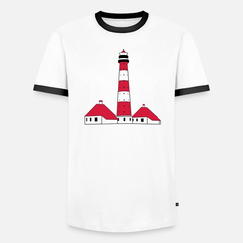 Westerhever Leuchtturm Männer Kontrast-T-Shirt