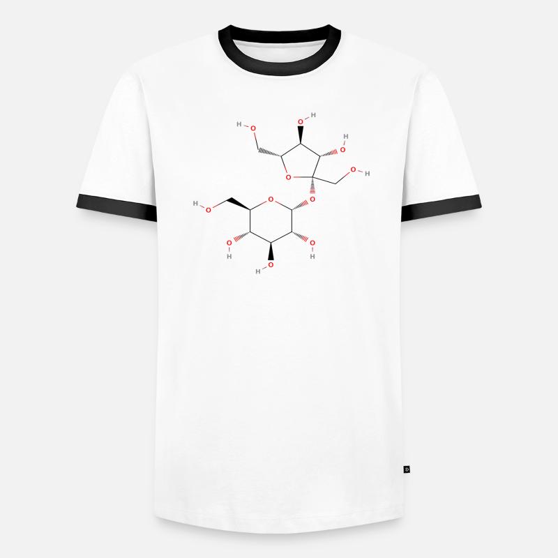 Molécule de sucre - Formule structurale colorée T-shirt contrasté Homme