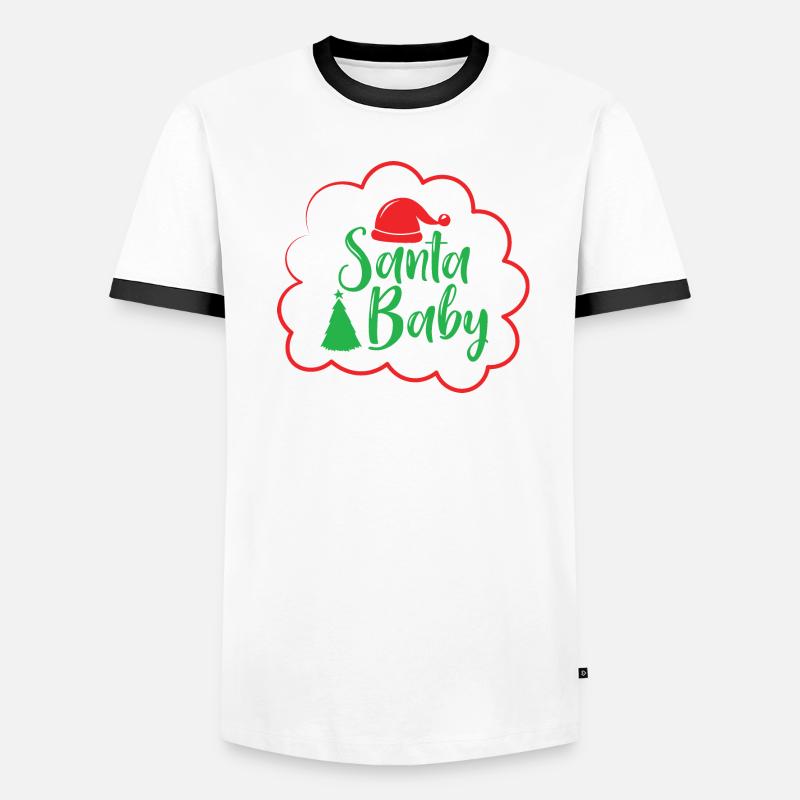 Grossesse de Noël Enceinte T-shirt contrasté Homme