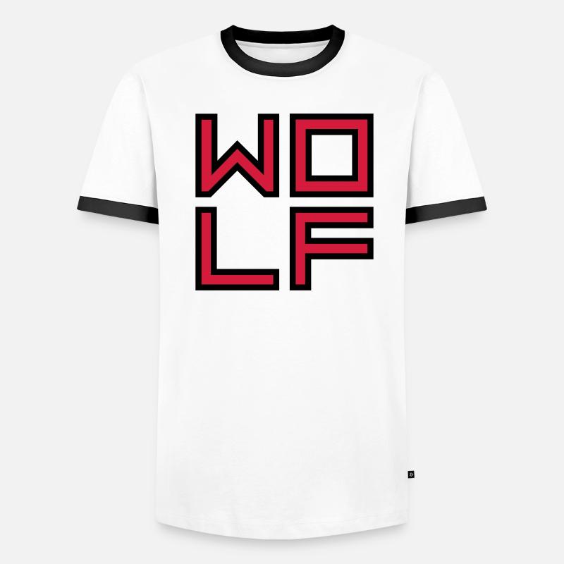 Innerer Wolf Logo Männer Kontrast-T-Shirt